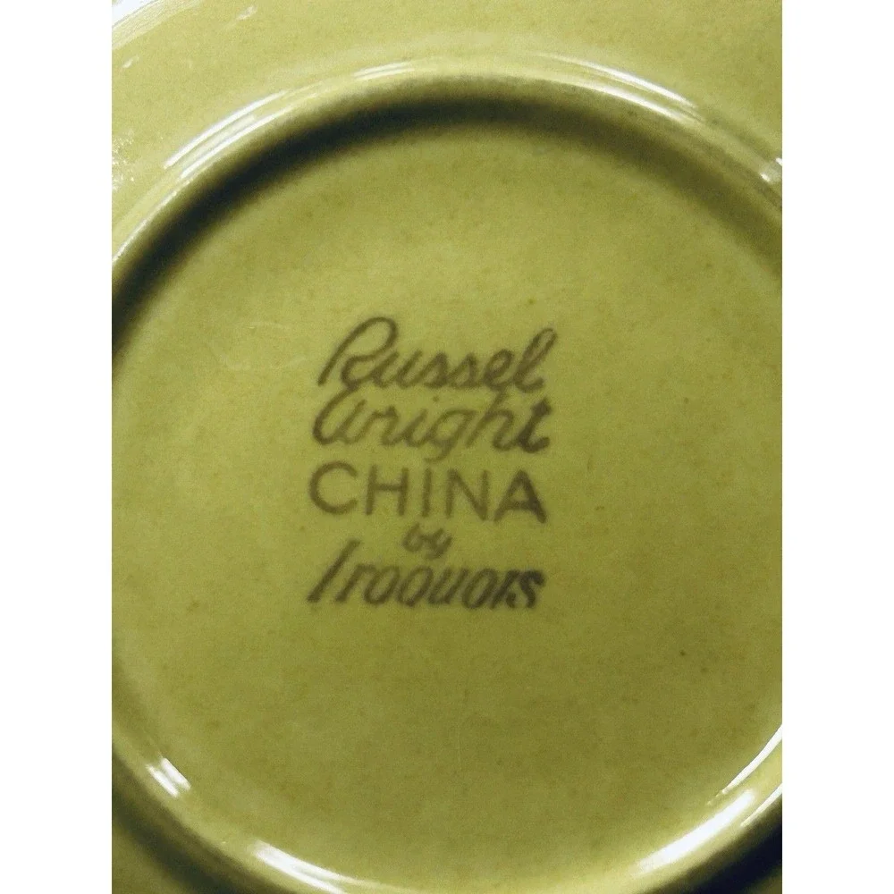 2 MCM Iroquois Casual China Line by Russel Wright Avocado‎ Green Saucer Plate